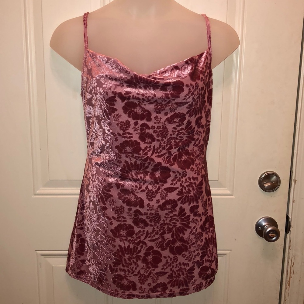 Urban Outfitters velour pink tank top